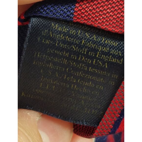 Brooks Brothers Red & Navy Blue Striped Silk Tie - Picture 4 of 9